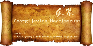 Georgijevits Narcisszusz névjegykártya